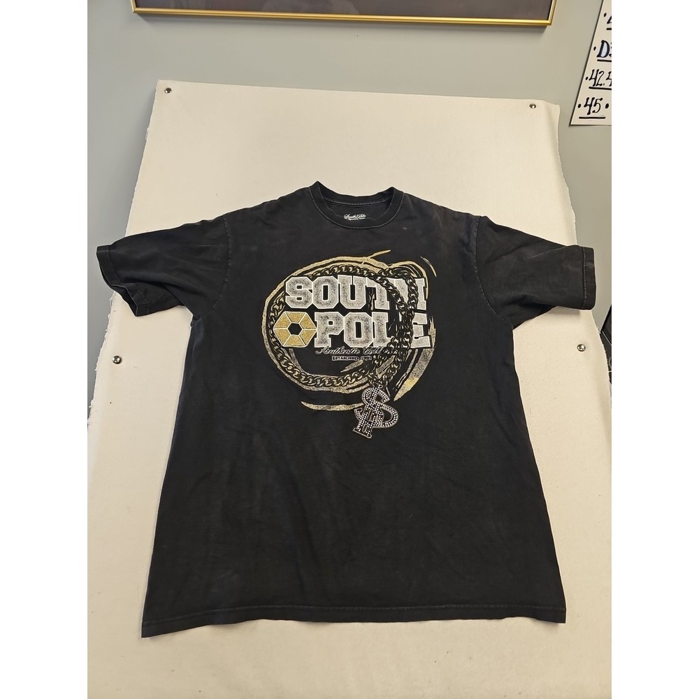 Vintage Southpole Shirt‎ Mens 3XL Black Y2K  $ Embellished Tee